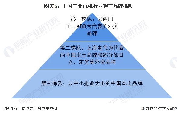 图表5：中国工业电机行业现有品牌梯队