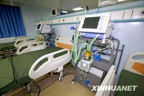 这是866医院船特护病房（8月5日摄）。